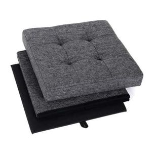 Pouf contenitore pieghevole grigio scuro in simil lino