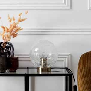 Lampe A Poser Boule En Verre Cisele