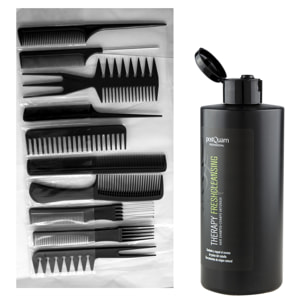Set De 10 Peignes Professionnels + Shampooing Nettoyant Fraîcheur 400Ml