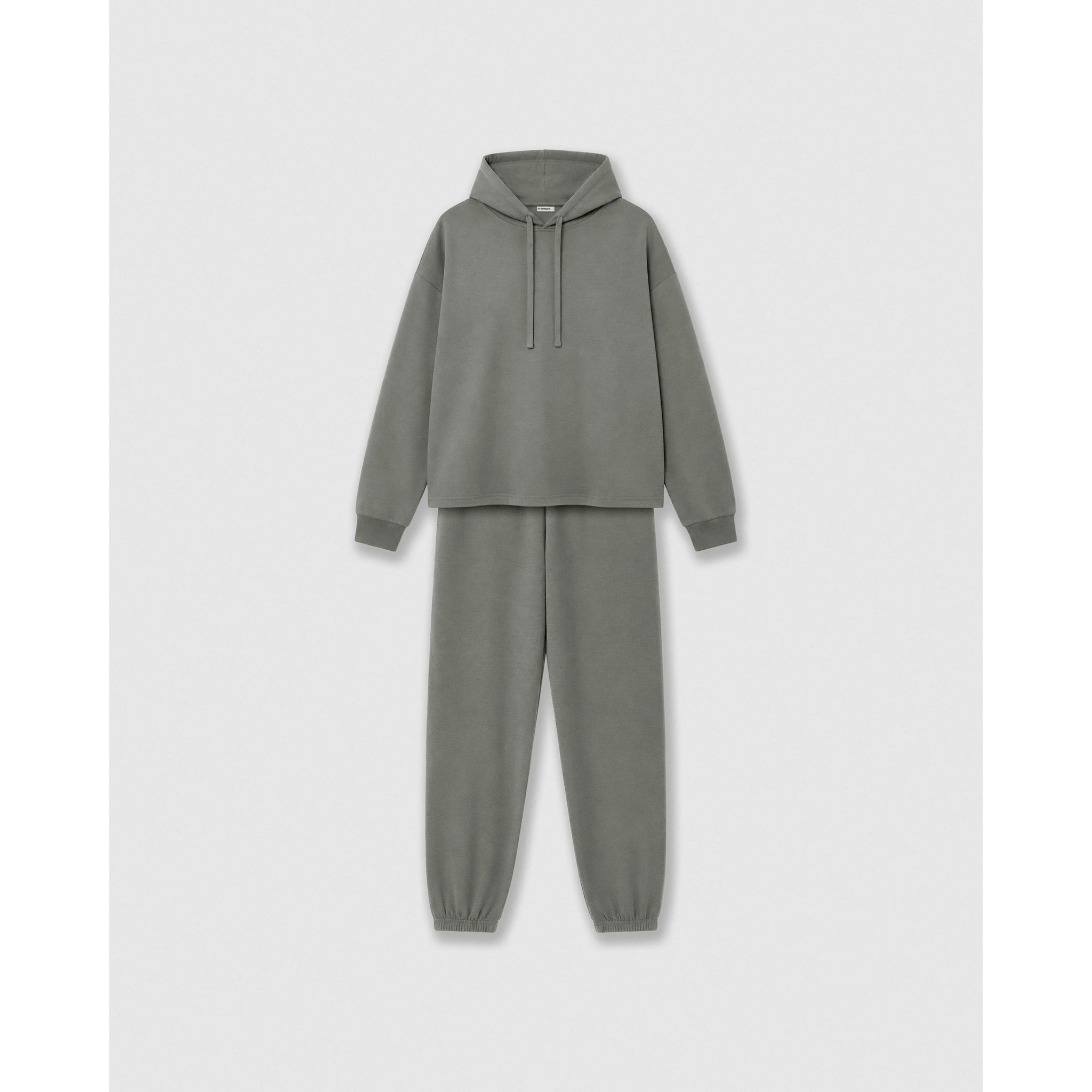 Set cappuccio jogger liscio blu acqua
