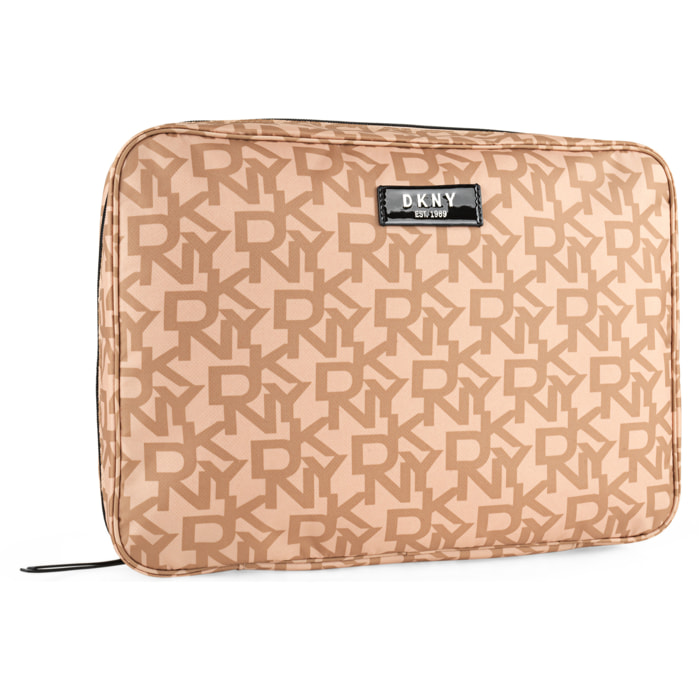 Bolsa Organizador De Equipaje Dkny Dkny-922 Signature Packing Cubes Beige Exploded Logo