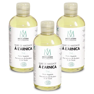 MEDICAFARM - Huile de massage à l'arnica - Aide à soulager les douleurs articulaires et musculaires - Lot de 3 huiles