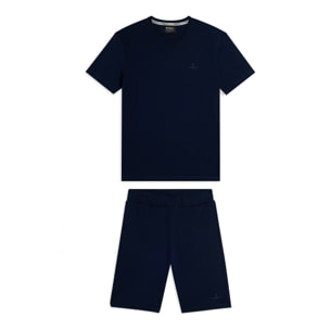 Completo sportivo in cotone con t-shirt e bermuda