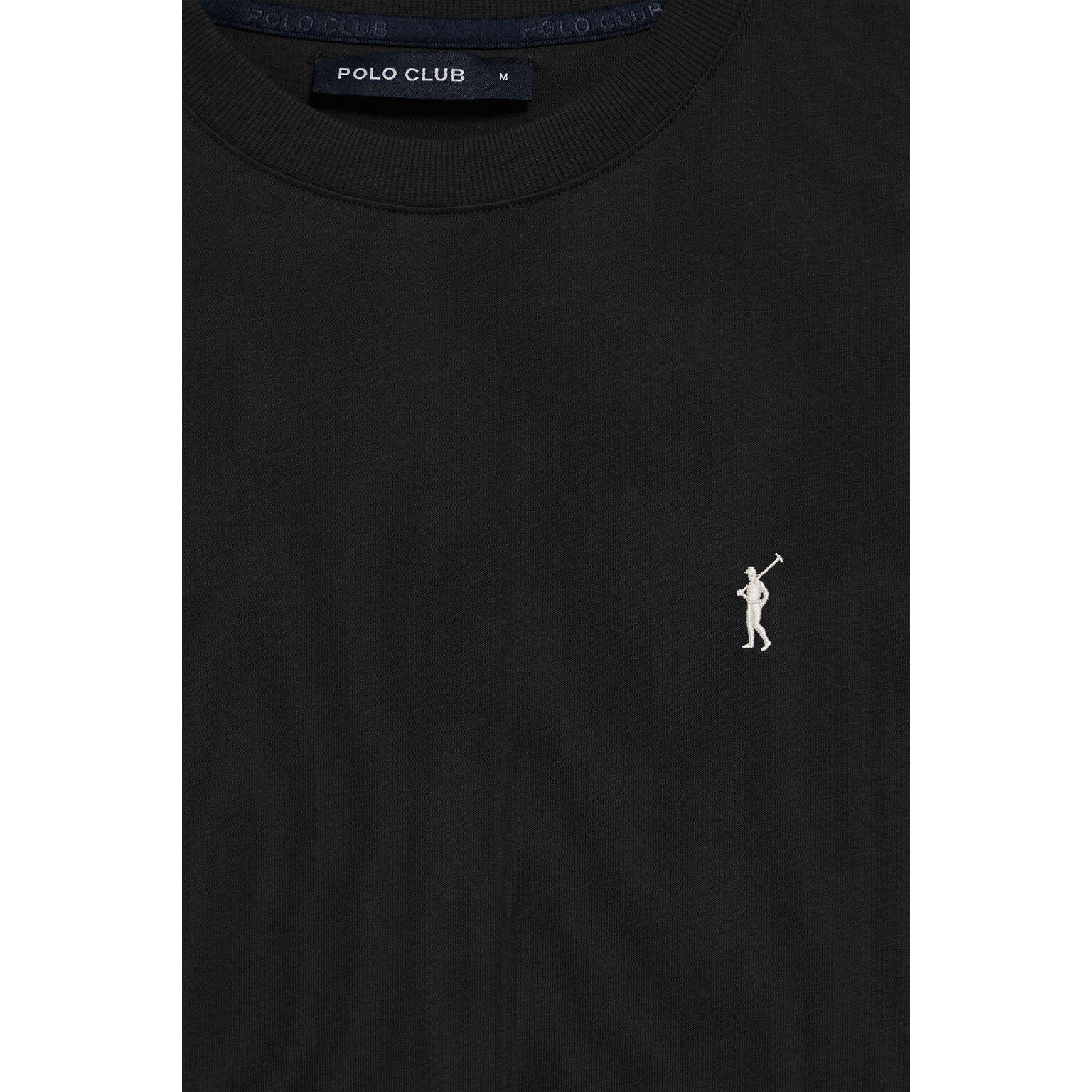 Camiseta negra con cuello redondo y bordado Rigby Go