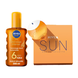 LOT NIVEA Sun Eau de Toilette 30ml + Spray Bronzage Intense FPS 6 200ml