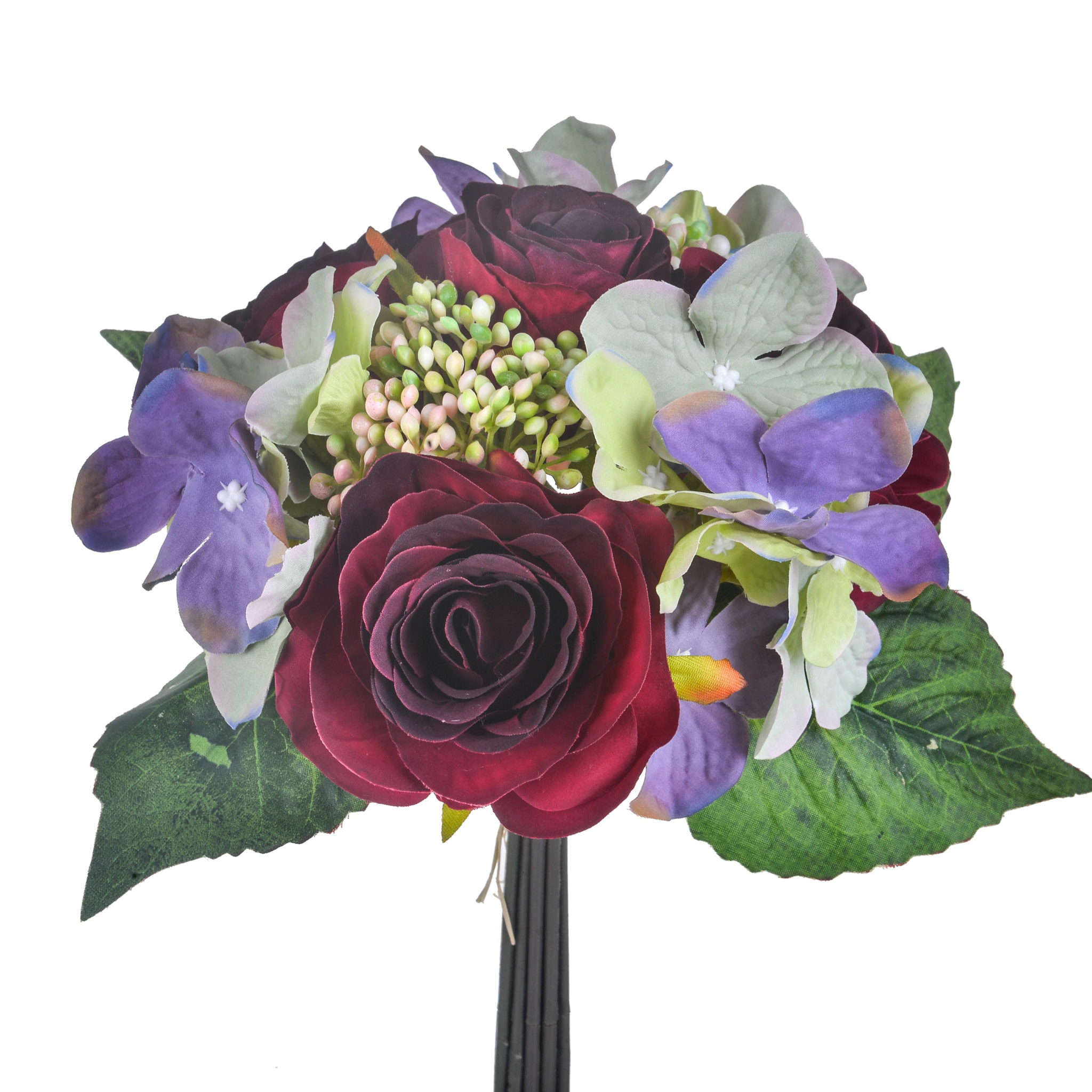 Bouquet Con Rose. Altezza 31 Cm - Pezzi 4 - 22X31X22cm - Colore: Rosso - Bianchi Dino - Fiori Artificiali