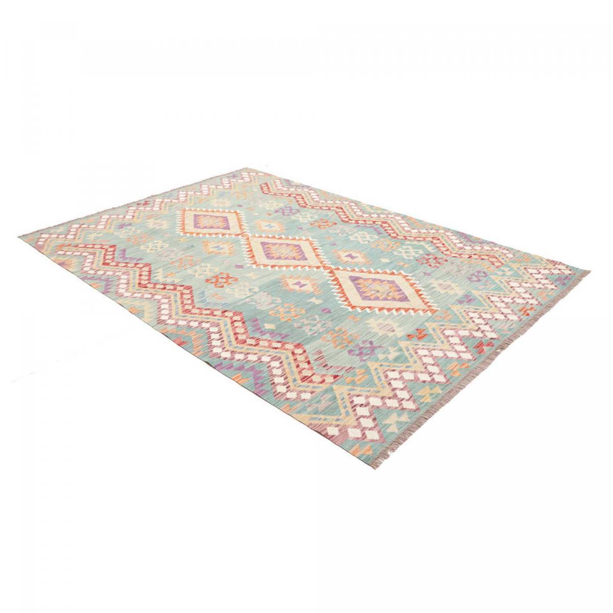 Tapis kilim géométrique, tissé plat authentique, OREGEFI