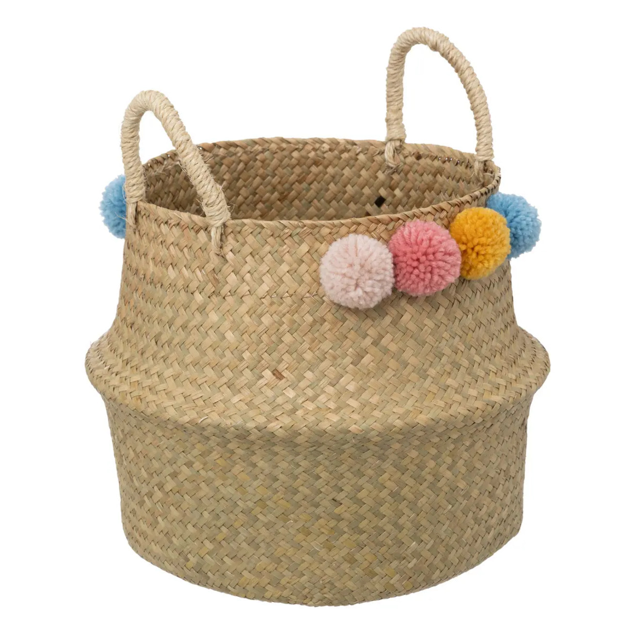 Panier enfant pompons "Bulda" D33cm beige