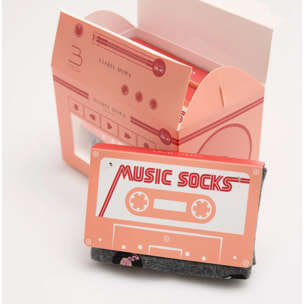 Confezione regalo di 3 calzini con musicassette