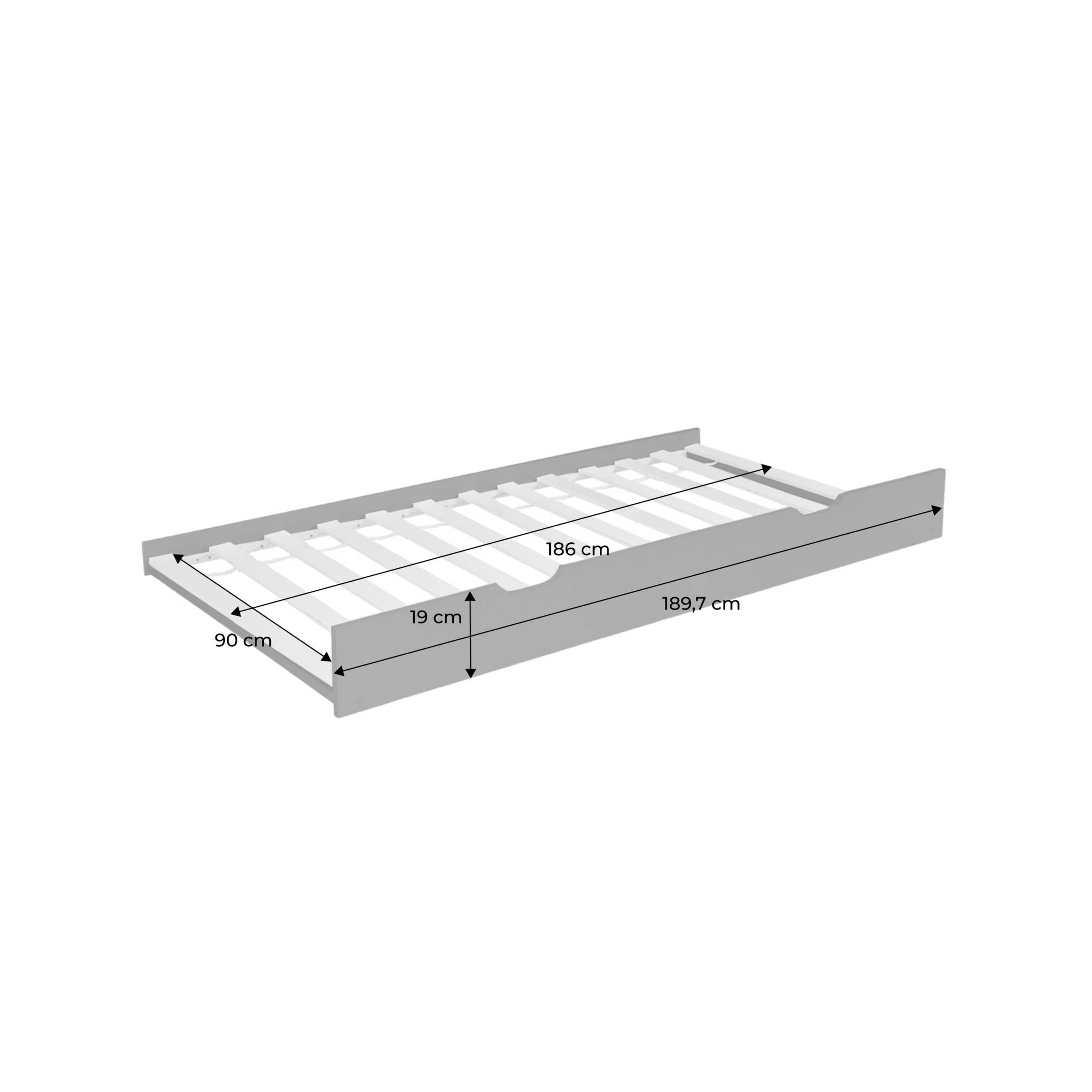Tiroir lit enfant bois de pin  TIROIR LIT 190X94 CM