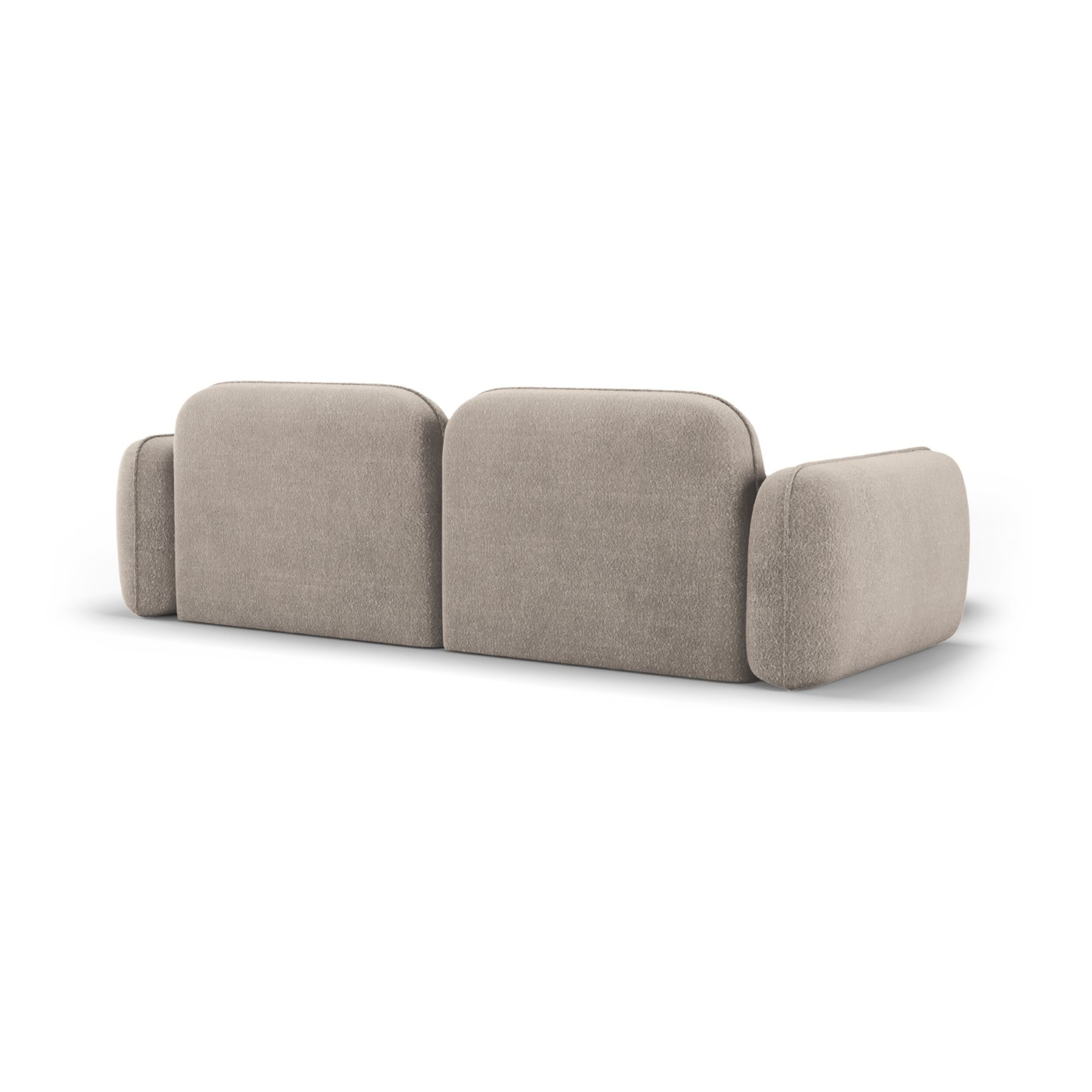 Canapé d'angle gauche modulable "Lucien" 3 places en velours beige foncé