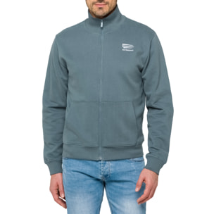 Sudadera KEPUHI cremallera completa en algodón Azul mineral