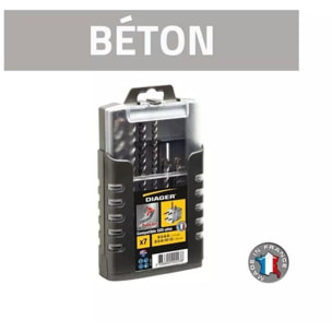 Coffret de 7 forets béton booster SDS plus - DIAGER - 1000U