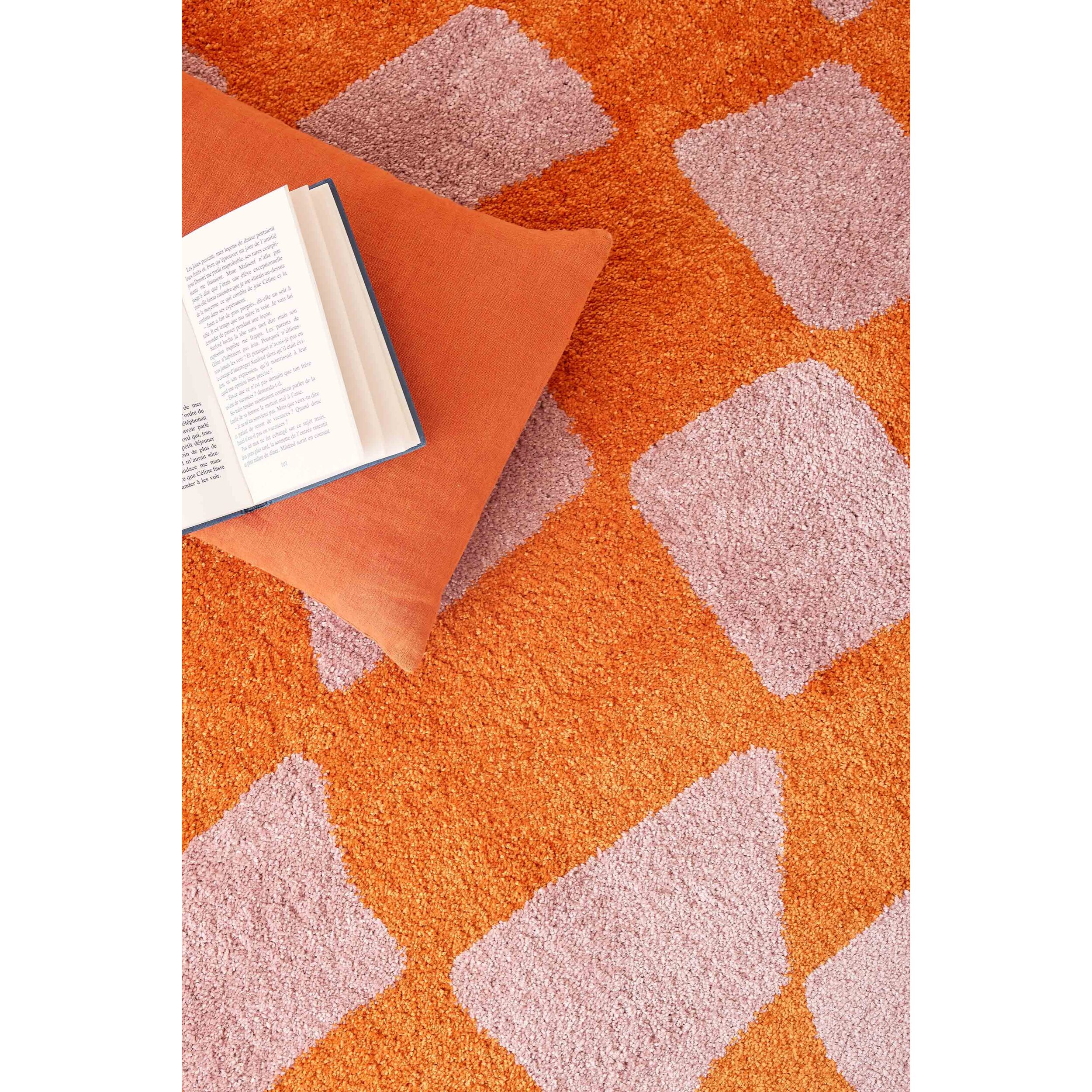 GROOVY - Tapis rétro coloré style seventies - Confortable et moelleux - Orange