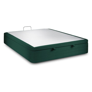 Sommier Coffre en velours chic - Grand coffre et ouverture facile - Montage rapide, adapté à tous les matelas - Hauteur Totale de 39cm - Finition élégante - 2 places