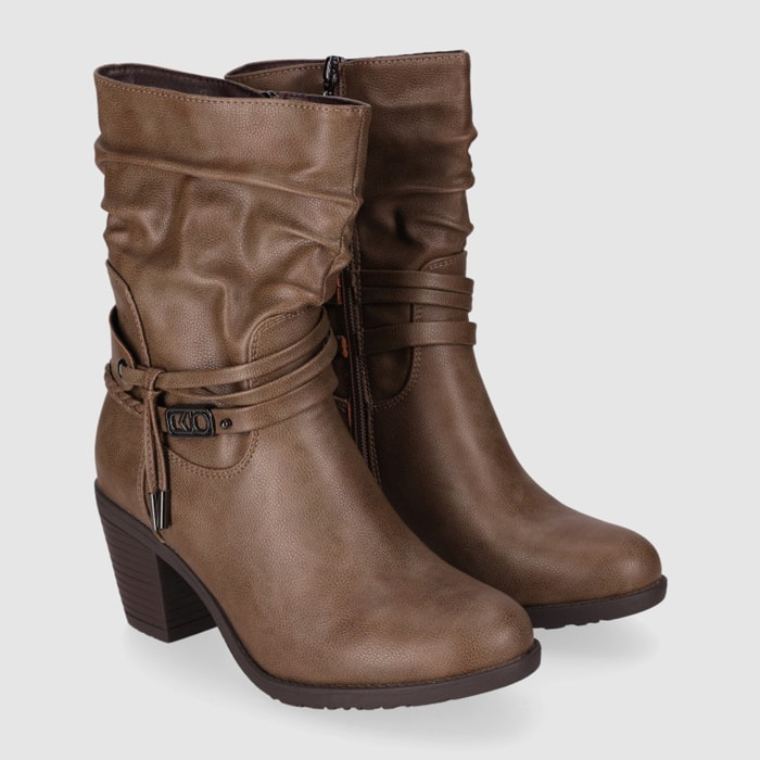 Botines - Taupe - Tacón: 7 cm