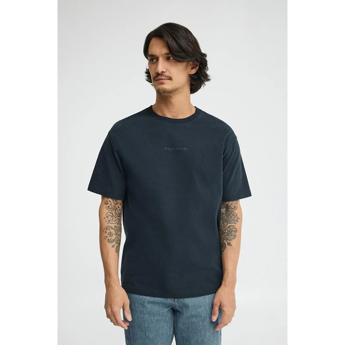 Camiseta azul marino de corte relajado con logo engomado Polo Club