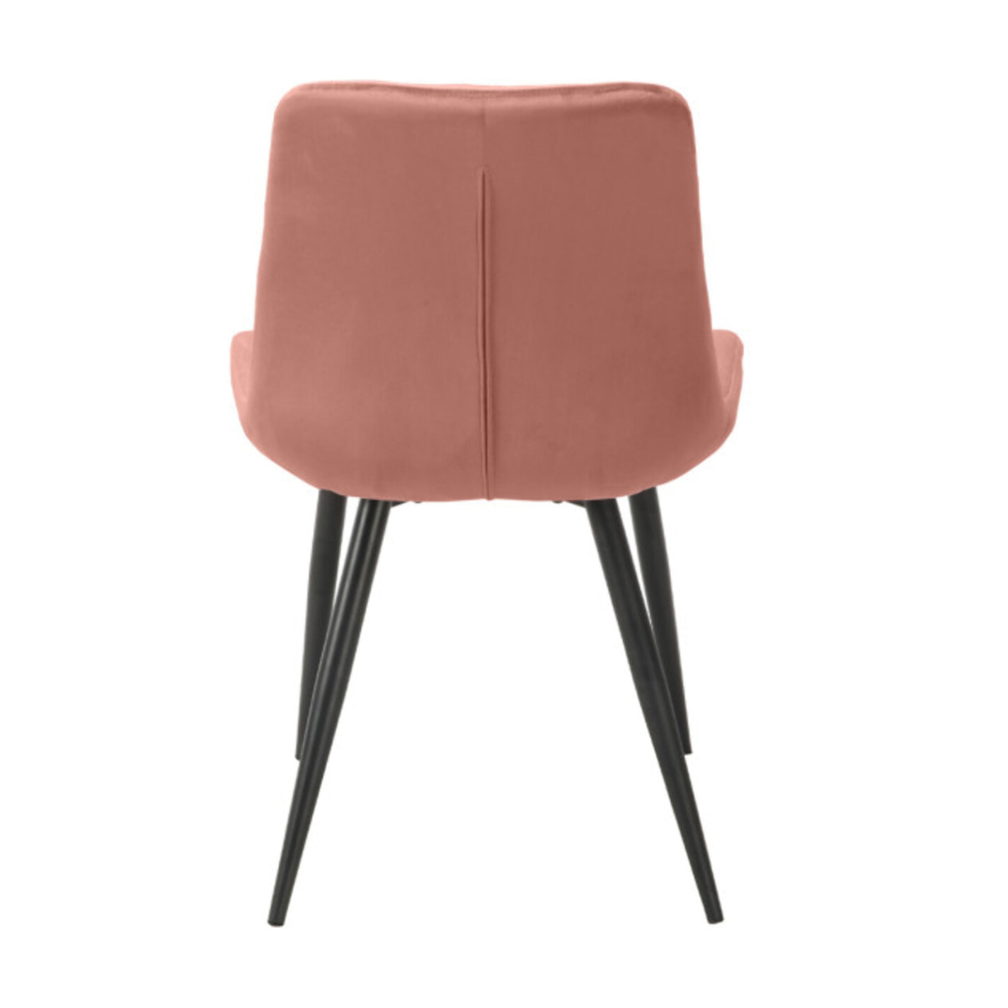 Chaise design en velours capitonné pieds métal noir - ANNA