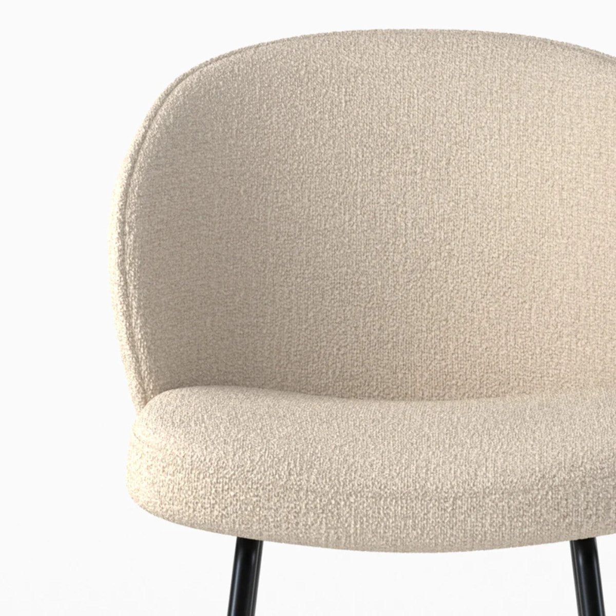 Chaise de bar en tissu bouclé beige 66 cm - Groom