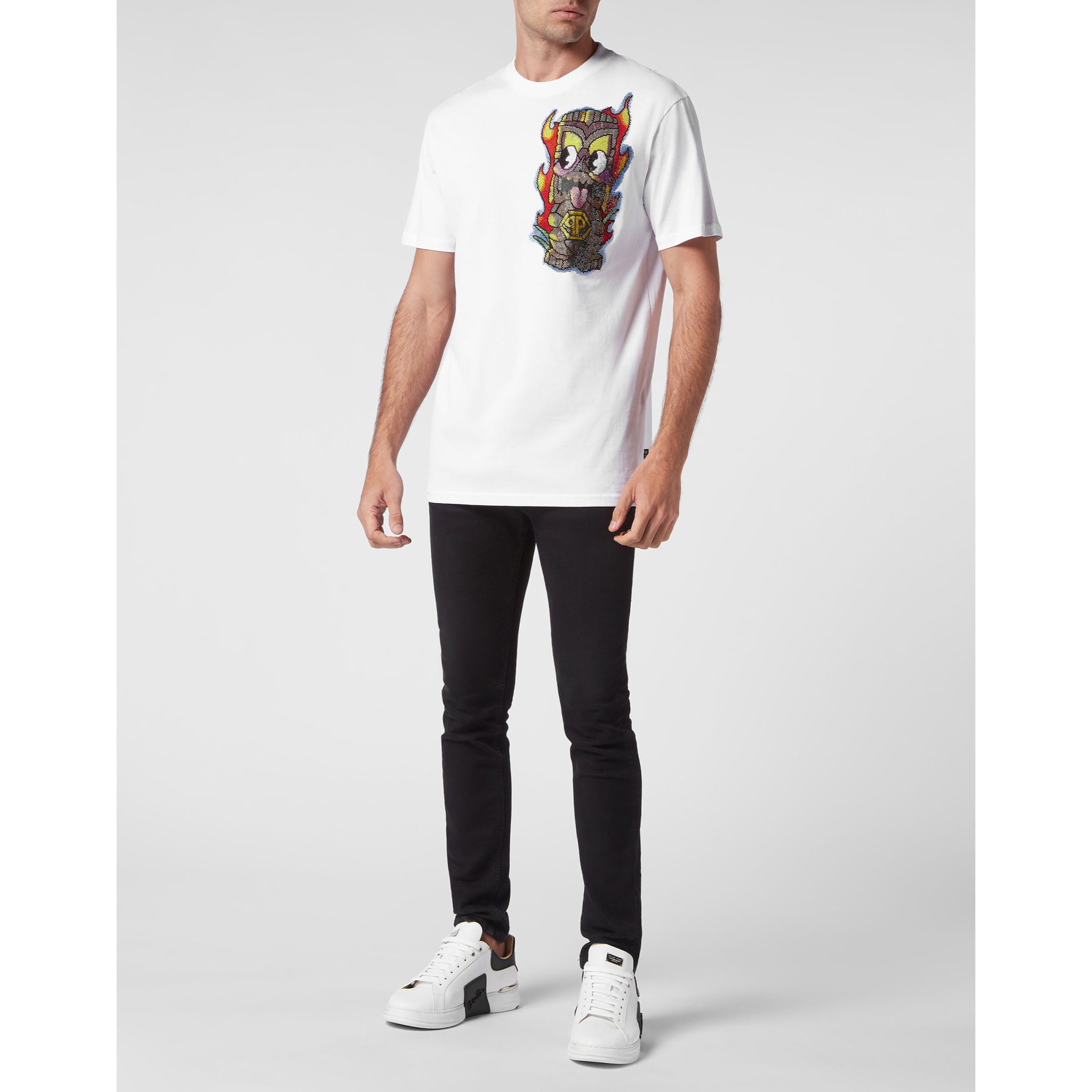 PHILIPP PLEIN Camiseta de cuello redondo y manga corta HAWAII