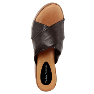 SANDALO IN PELLE MADE IN ITALY FASHION ATTITUDE COLORE COLORE Marrone