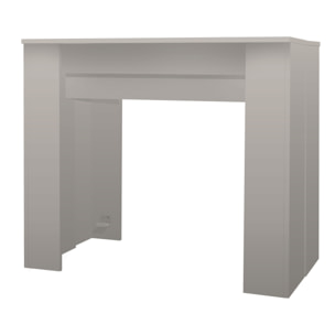 Fortino - Consolle Tavolo Allungabile 91x50/250 cm in Melaminico Antigraffio Tortora