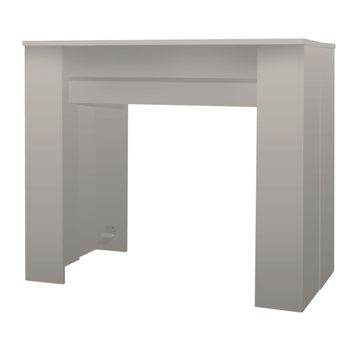 Fortino - Consolle Tavolo Allungabile 91x50/250 cm in Melaminico Antigraffio Tortora