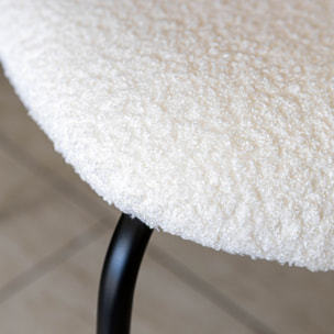 Lot de 2 chaises en tissu écru et dossier en finition noyer GASTON