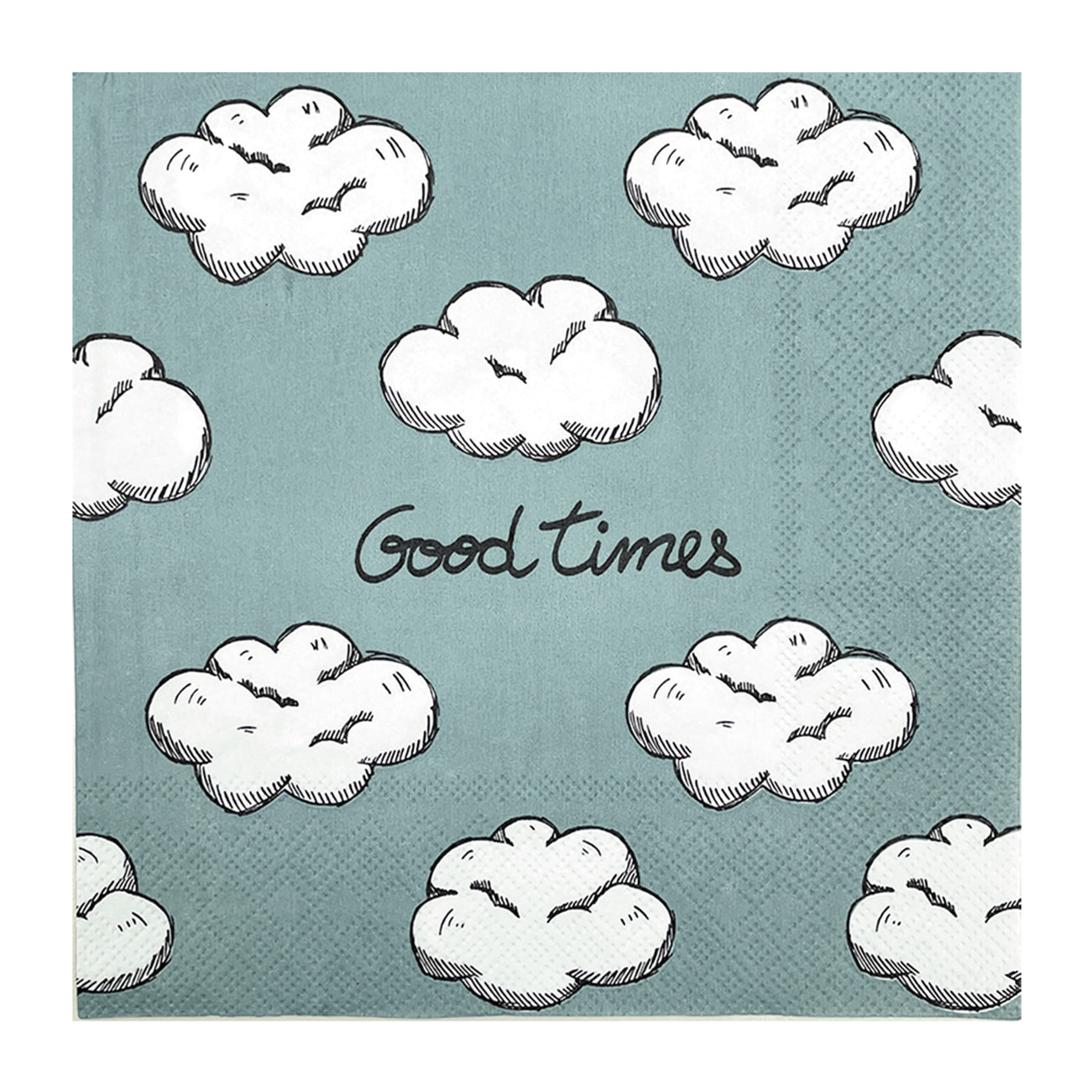 Lot de 20 serviettes en papier motif nuages - Bleu