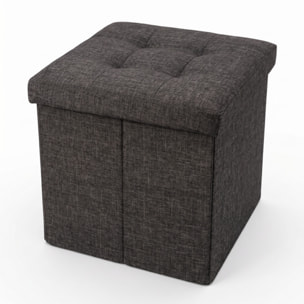 Pouf contenitore pieghevole 38x38x38 cm, cubo salvaspazio con vano interno, seduta imbottita resistente fino a 150 kg, design effetto lino elegante, ideale per soggiorno camera ingresso ufficio e cameretta