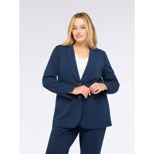 Fiorella Rubino - Blazer fitted in tessuto stretch - Blu