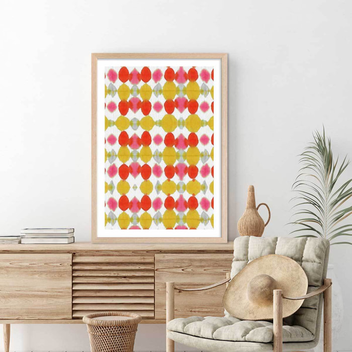 Poster lampion Affiche + cadre en bois - Chêne