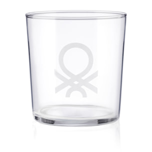 Set 4pcs vasos de agua cristal logo transparente  benetton