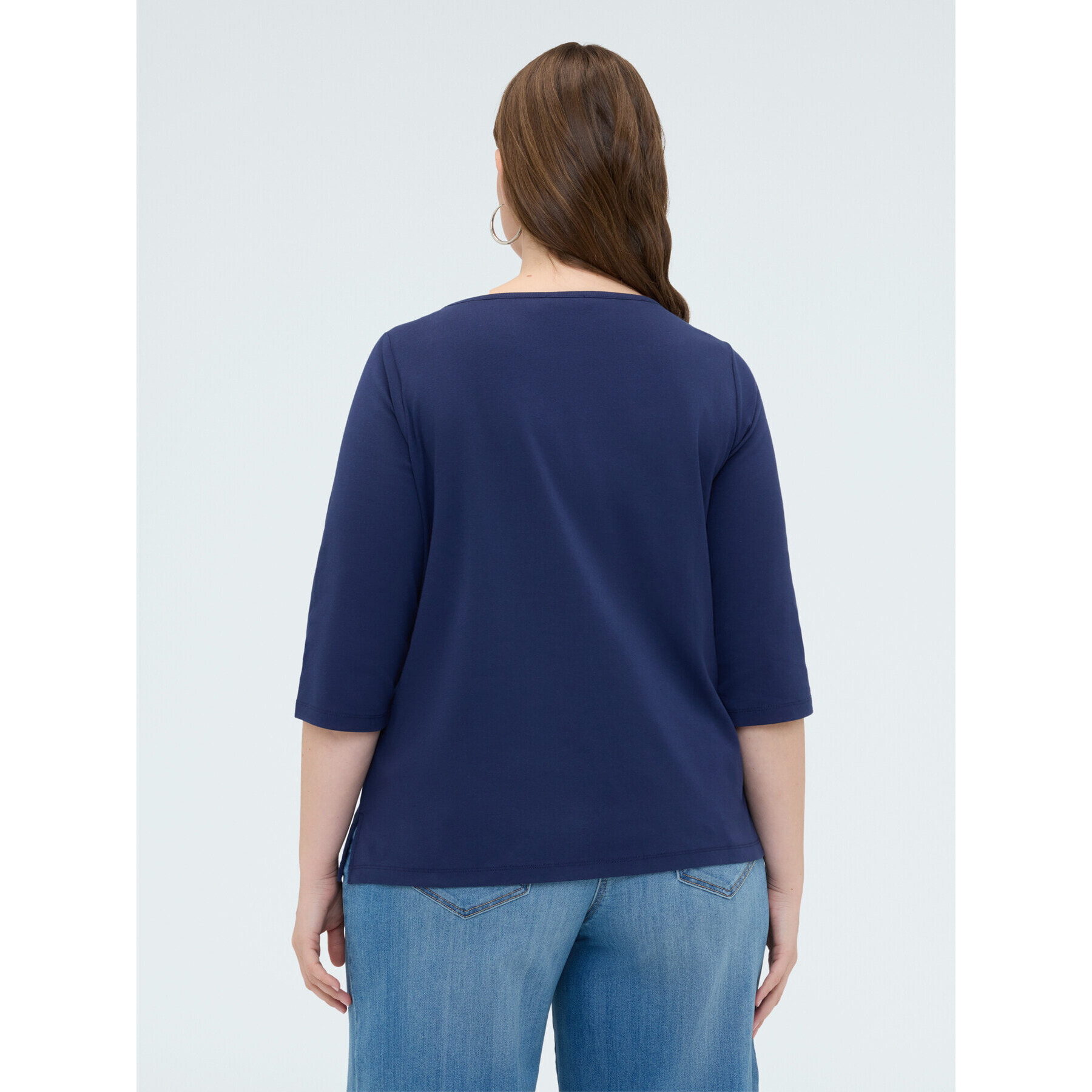 Fiorella Rubino - T-shirt in jersey con applicazioni gioiello - Blu