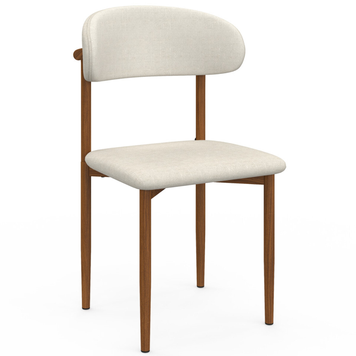 Chaises Callisto tissu beige pieds effet noyer - lot de 6