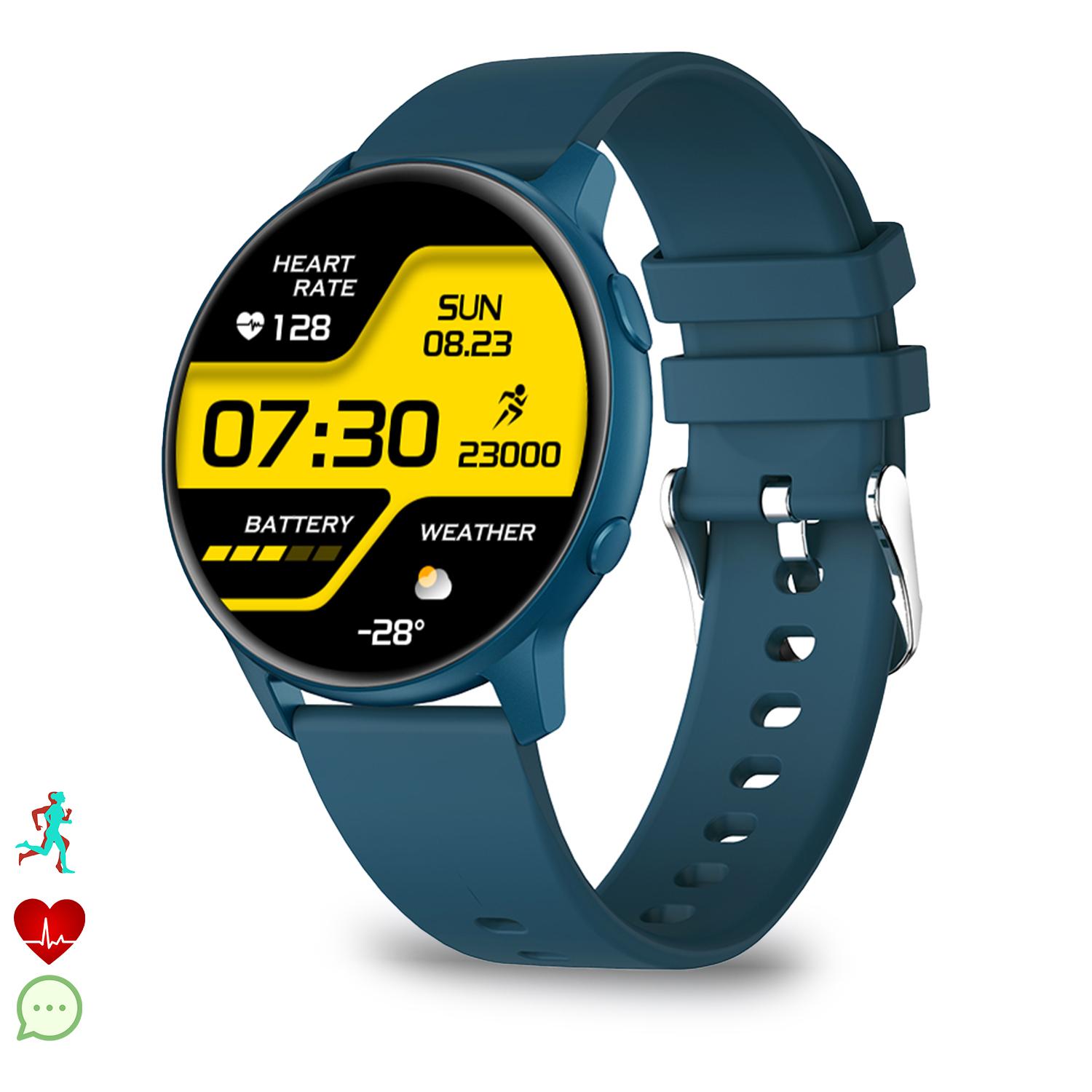 Smartwatch MX1. Con notificaciones, monitor cardiaco, de tensión y O2 en sangre, modos deportivos. Sumergible.