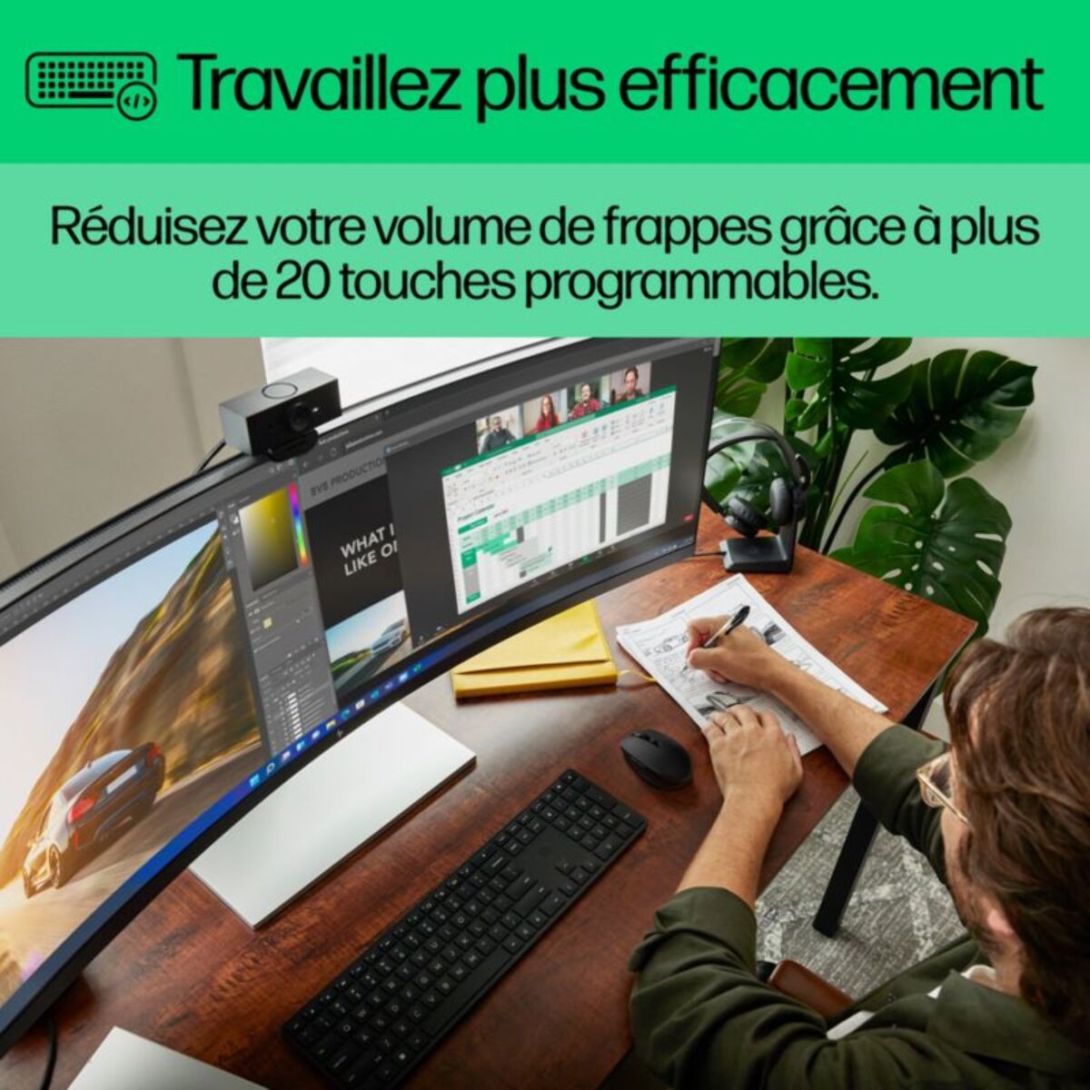 Clavier + Souris HP 650 Noir sans fil