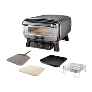 Four à pizza électrique NINJA MO201EU inox noir pizza 30 cm, fonction air fryer, thermostat digital