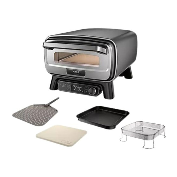 Four à pizza électrique NINJA MO201EU inox noir pizza 30 cm, fonction air fryer, thermostat digital
