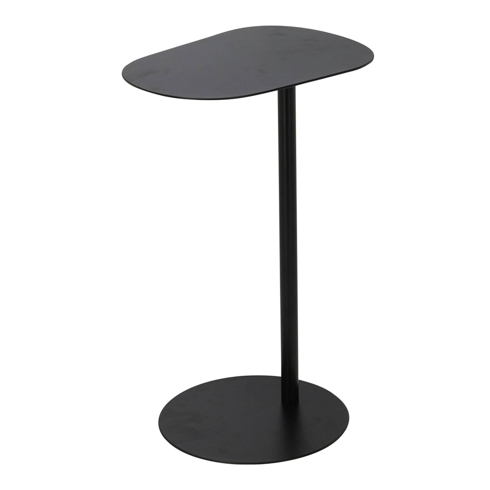 Mesa auxiliar de forma orgánica en color negro 35x25x53cm