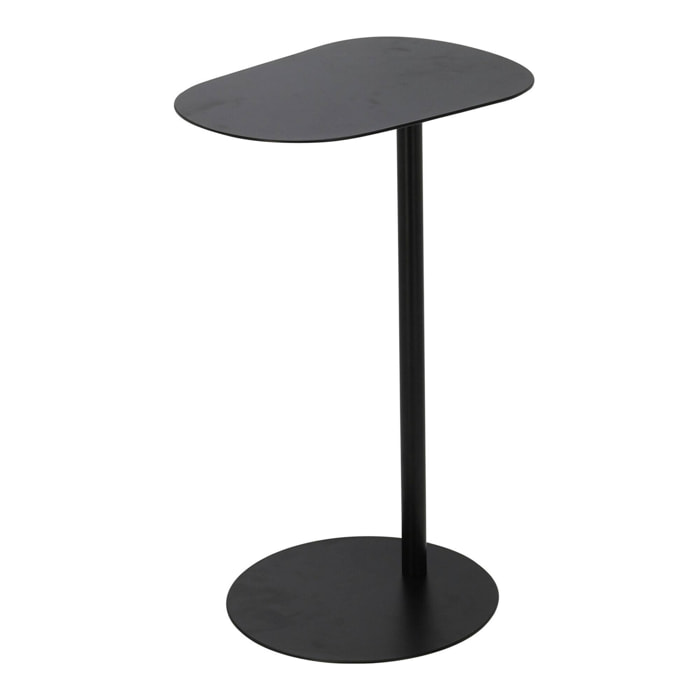 Mesa auxiliar de forma orgánica en color negro 35x25x53cm