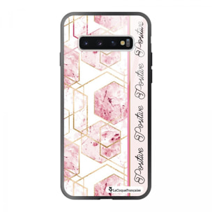 Coque Samsung Galaxy S10 Coque Soft Touch Glossy Marbre Rose Positive Design La Coque Francaise