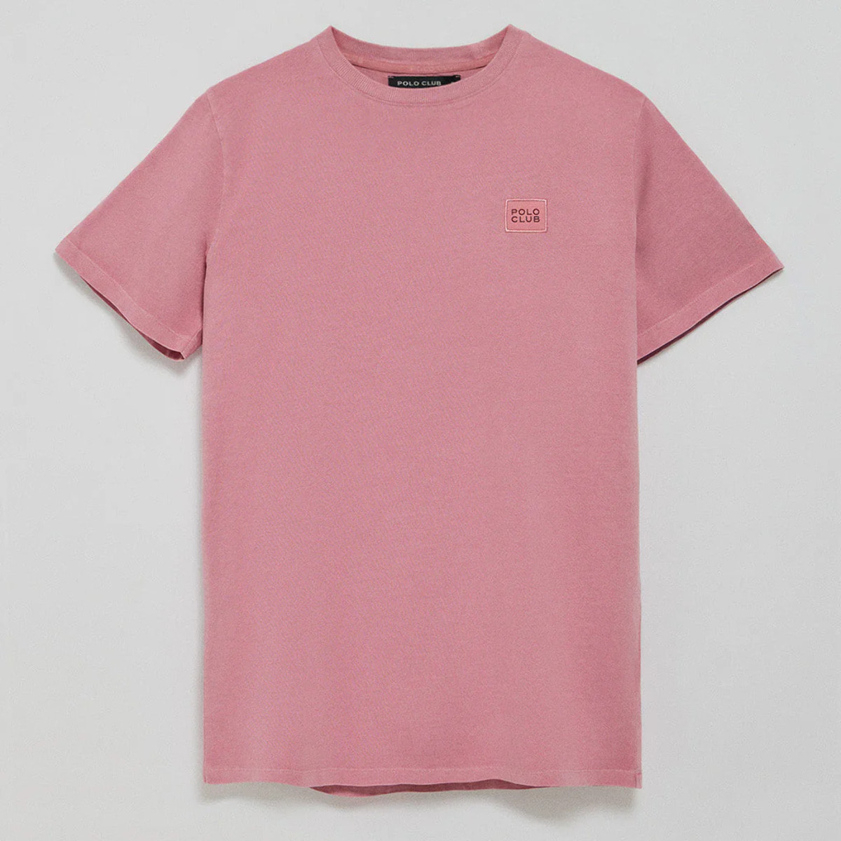 Camiseta rosa empolvado garment dye con detalle Polo Club