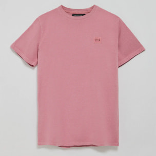 Camiseta rosa empolvado garment dye con detalle Polo Club