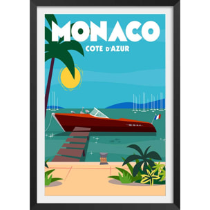 Poster de monaco dream Affiche sous cadre noir