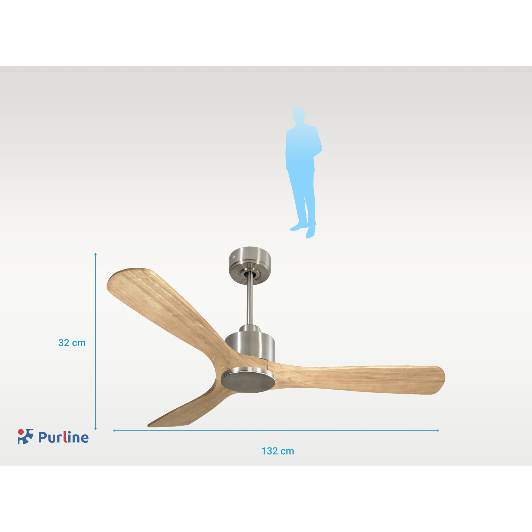 Ventilador de techo Reversible Termostato Wifi Motor DC Techos Inclinados Mando a Distancia Hypersilence Memoria ParosD132C0364993 PURLINE