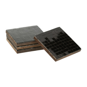 J-Line dessous de verre - verre- noir - boite de 4