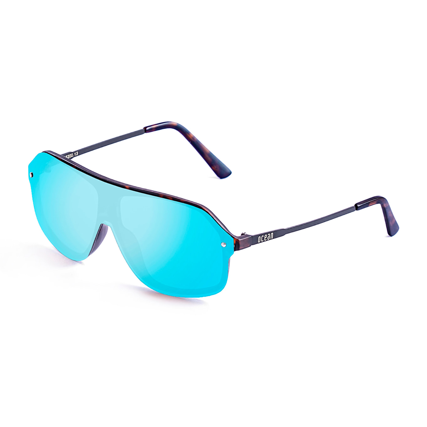 Occhiali da sole OCEAN BAY - montatura blu cielo con lenti piatte opaca tartarugata marrone
