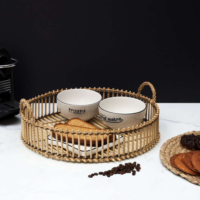 Plateau Tressage Bambou D40cm