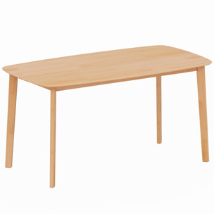 Table à manger 6 personnes dim. 150 x 80 cm bois de pin pré-huilé